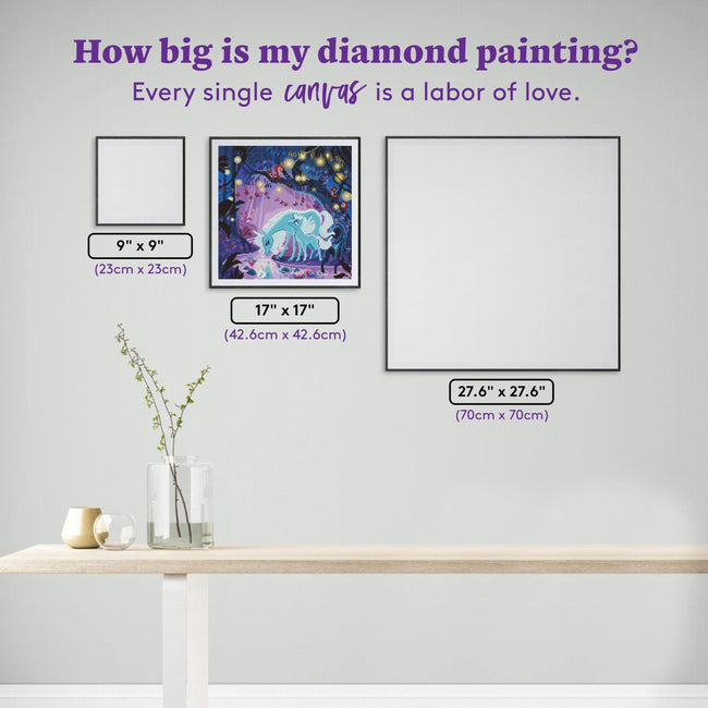 Diamond Painting Enchanted Forest 17" x 17" (42.6cm x 42.6cm) / Round with 44 Colors including 3 ABs and 1 Special Diamond / 23,040