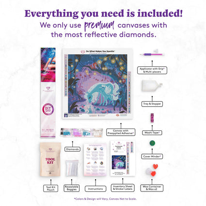 Diamond Painting Enchanted Forest 17" x 17" (42.6cm x 42.6cm) / Round with 44 Colors including 3 ABs and 1 Special Diamond / 23,040