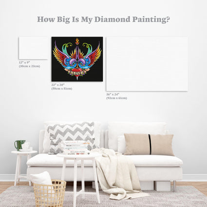 Diamond Painting Eternal Love 20" x 23″（51cm x 58cm) / Round with 30 Colors including 3 ABs / 37,260