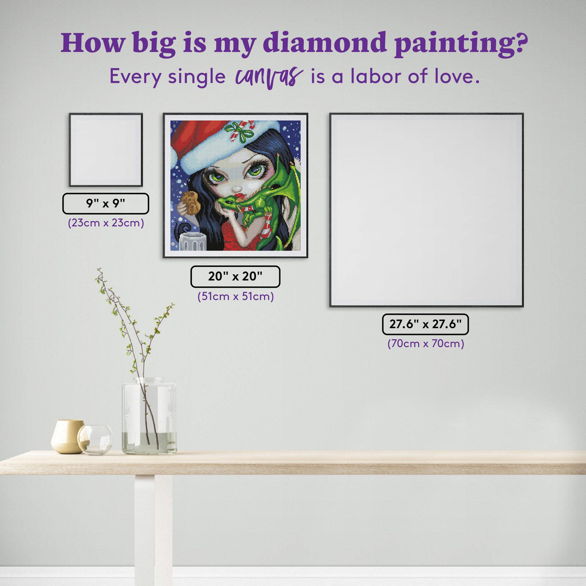 Diamond Painting Faces of Faery 132 20" x 20″ (51cm x 51cm) / Round with 46 Colors including 4 ABs / 32,761