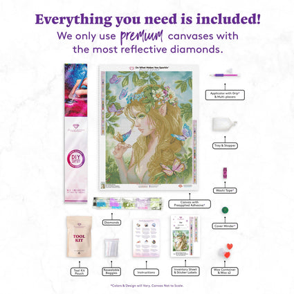Diamond Painting Fae 20" x 26" (50.7cm x 65.8cm) / Round with 55 Colors including 4 ABs / 42,535