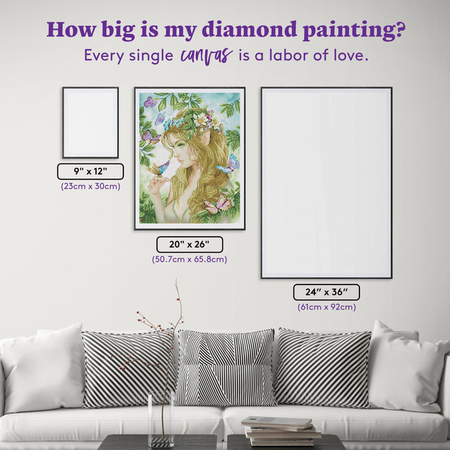 Diamond Painting Fae 20" x 26" (50.7cm x 65.8cm) / Round with 55 Colors including 4 ABs / 42,535