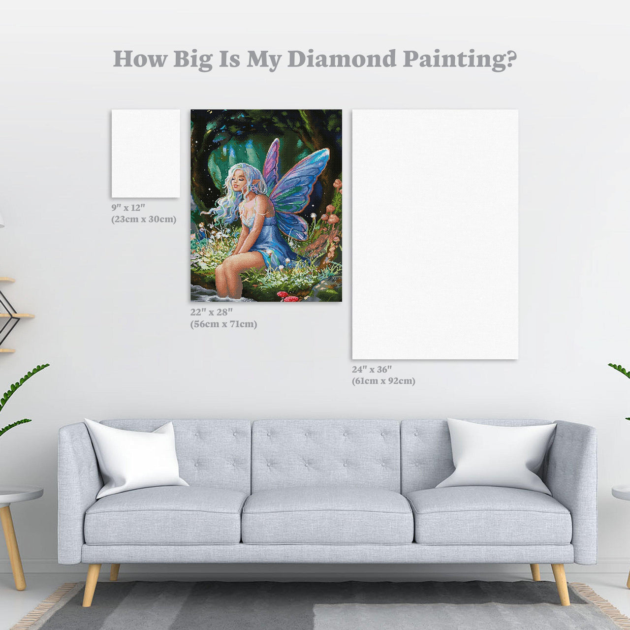 Diamond Painting Fairy Lights 22" x 28″ (56cm x 71cm) / Square With 60 Colors Including 4 ABs / 62,101