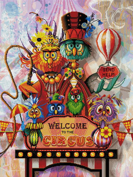 Diamond Painting Family Circus 27.6" x 36.6" (70cm x 93cm) / Square with 64 Colors including 5 ABs / 102,213