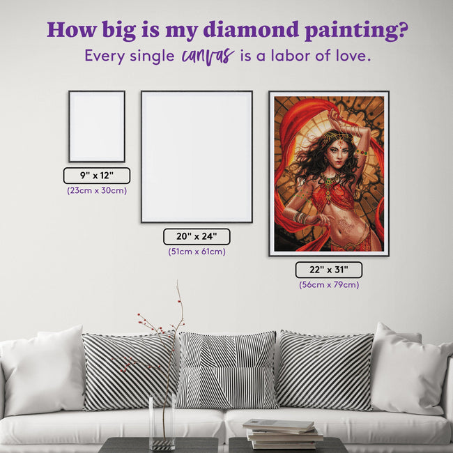 Diamond Painting Fire Opal 22" x 31" (56cm x 79cm) / Square With 44 Colors Including 2 ABs and 1 Electro Diamonds / 70,784
