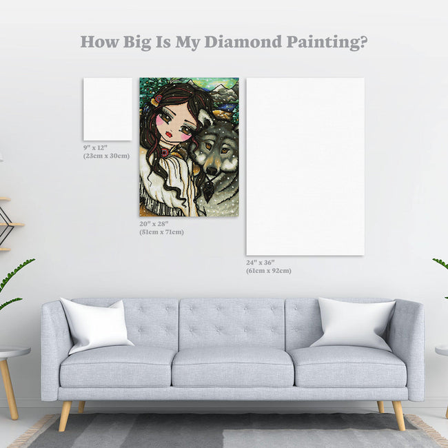 Diamond Painting First Snow 20" x 28″ (51cm x 71cm) / Round with 47 Colors including 2 ABs