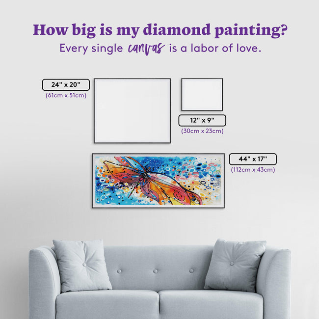 Diamond Painting Flight 44" x 17" (112cm x 43cm) / Square With 44 Colors Including 4 ABs / 77,056