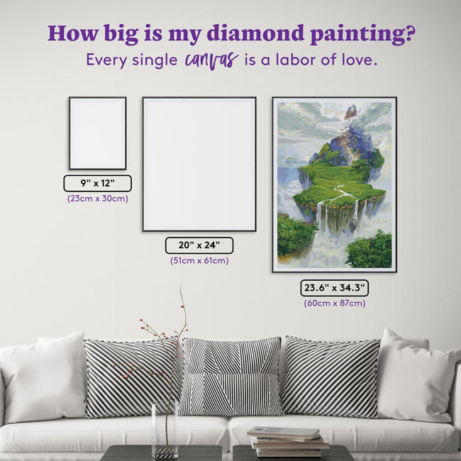 Diamond Painting Floating Island 23.6" x 34.3" (60cm x 87cm) / Square with 60 Colors including 2ABs / 84,109