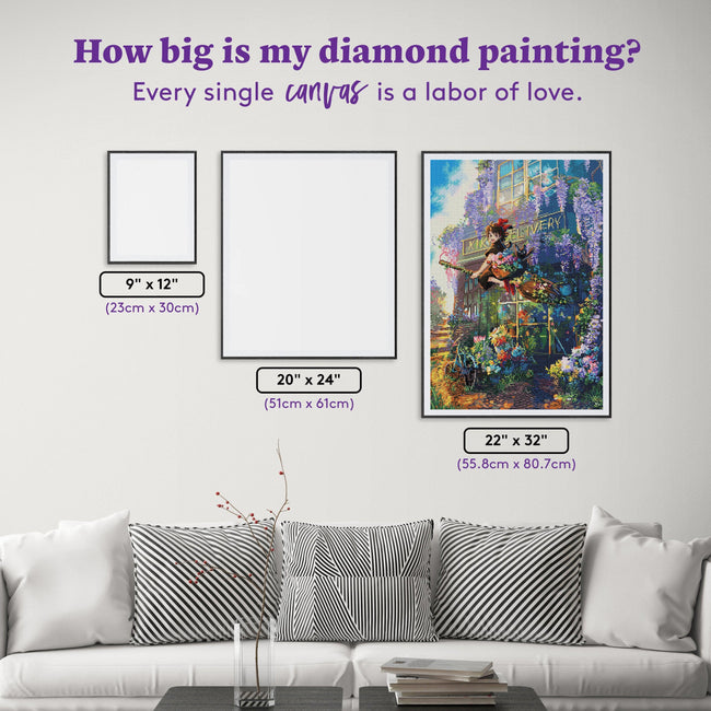 Diamond Painting Flower Delivery (v1) 22" x 32" (55.8cm x 80.7cm) / Square with 66 Colors including 5 ABs and 1 Fairy Dust Diamonds / 72,576