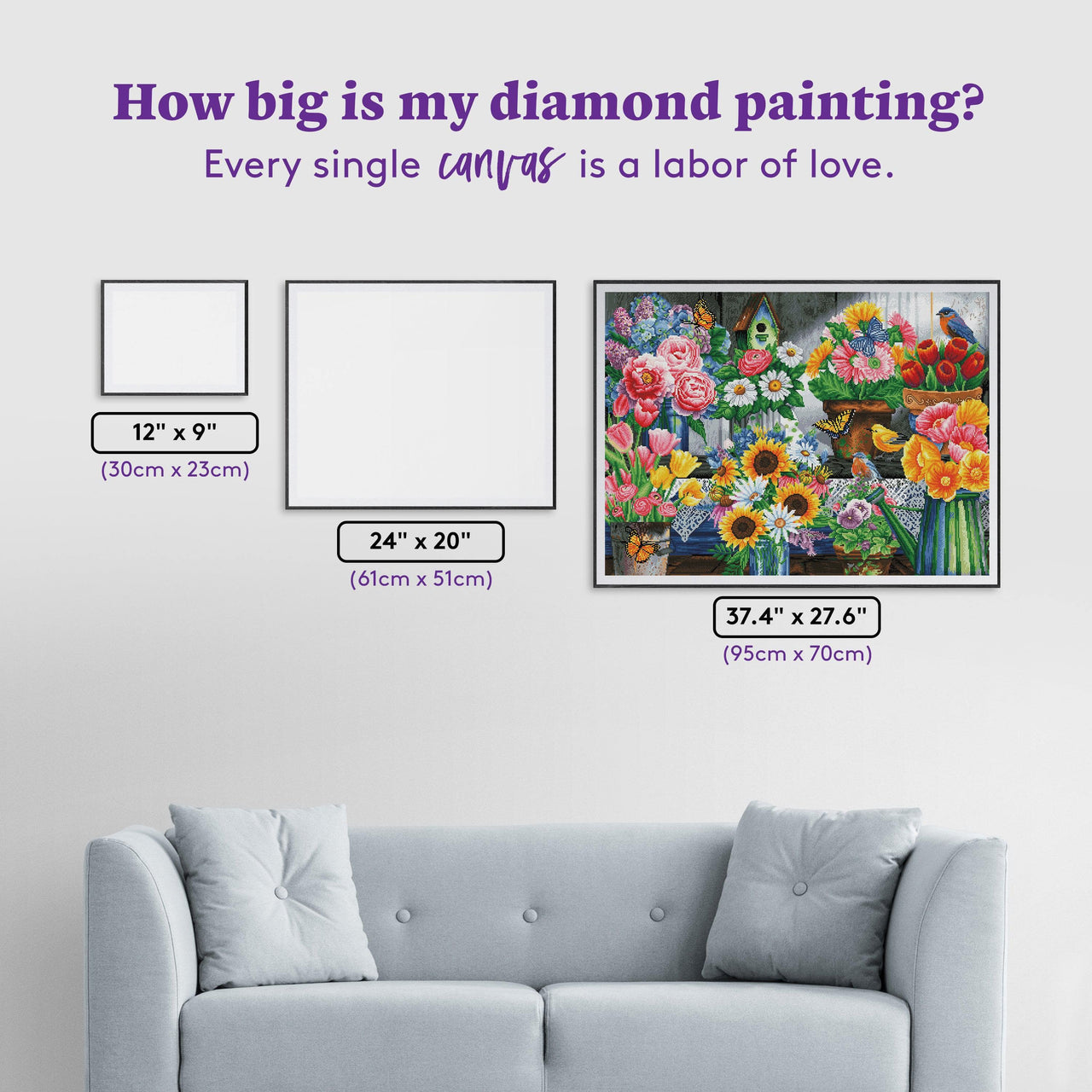 Diamond Painting Flower Market 37.4" x 27.6" (95cm x 70cm) / Square with 58 Colors including 4 ABs / 107,061