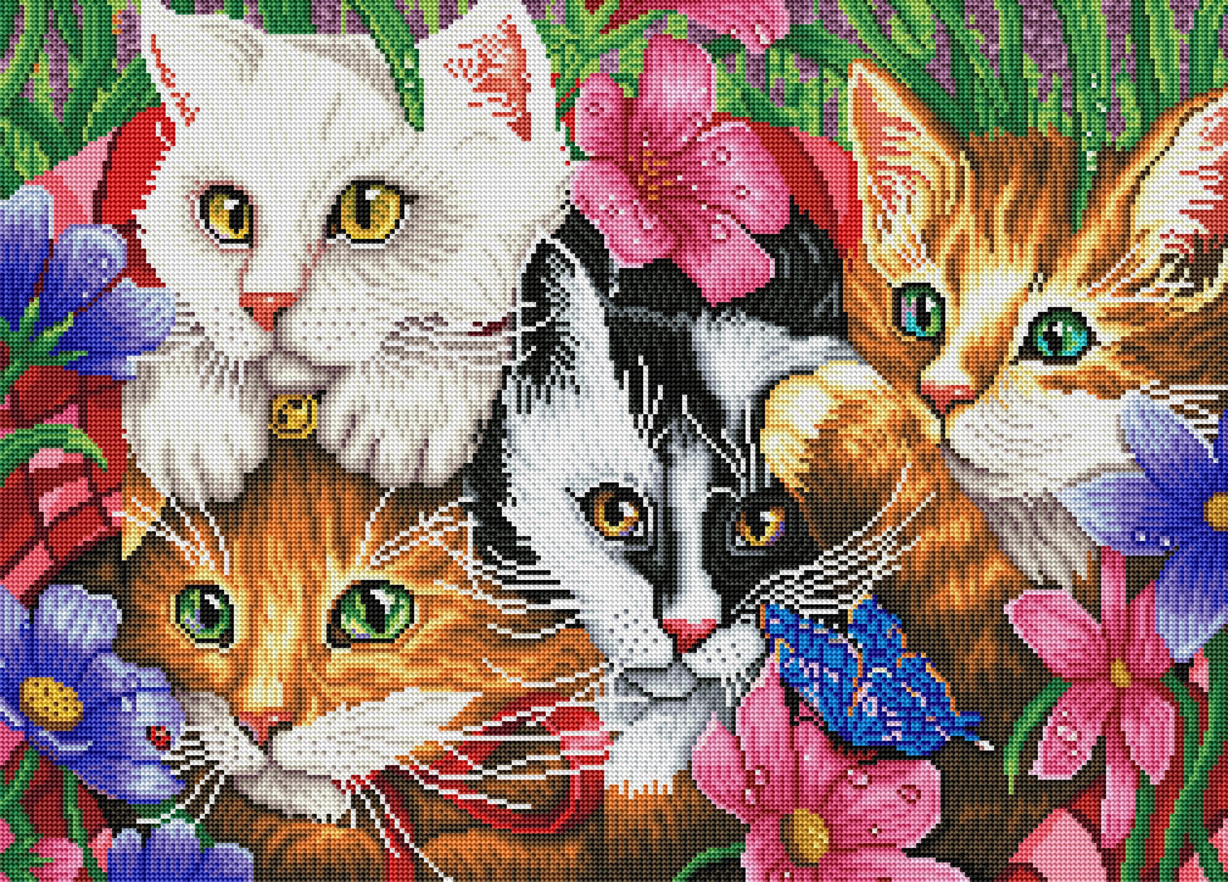 Flowerbed Kittens – Diamond Art Club