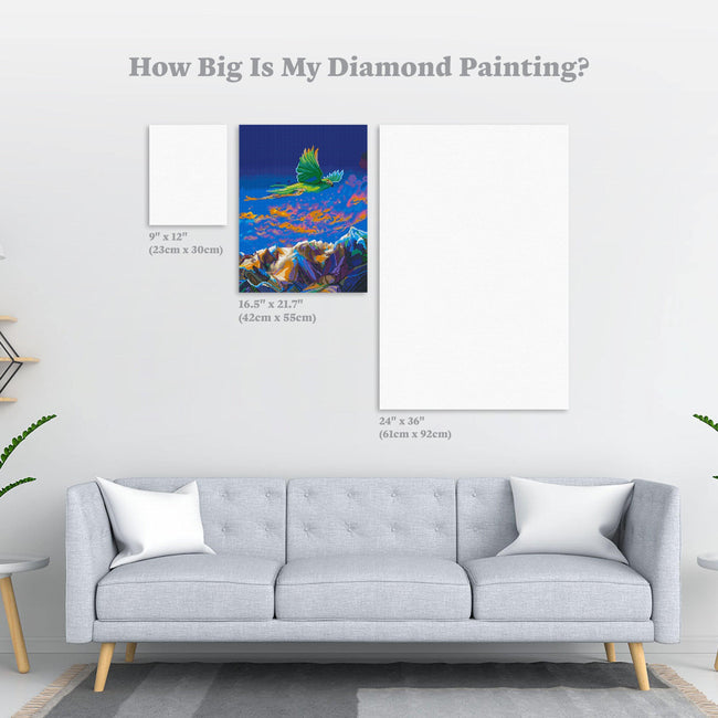 Diamond Painting Flying High 16.5" x 21.7" (42cm x 55cm) / Square with 35 Colors / 35,636