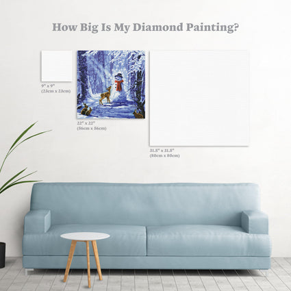 Diamond Painting Forest Snowman 22" x 22″ (56cm x 56cm) / Square With 40 Colors Including 4 ABs
