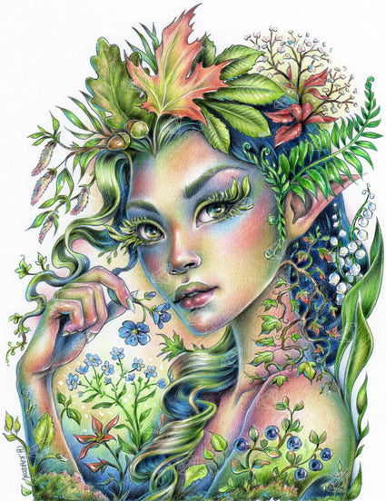 Diamond Painting Forest Sprite 20" x 26″ (51cm x 66cm) / Square with 56 Colors including 4 ABs / 52,461