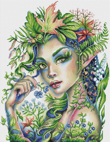 Diamond Painting Forest Sprite 20" x 26″ (51cm x 66cm) / Square with 56 Colors including 4 ABs / 52,461