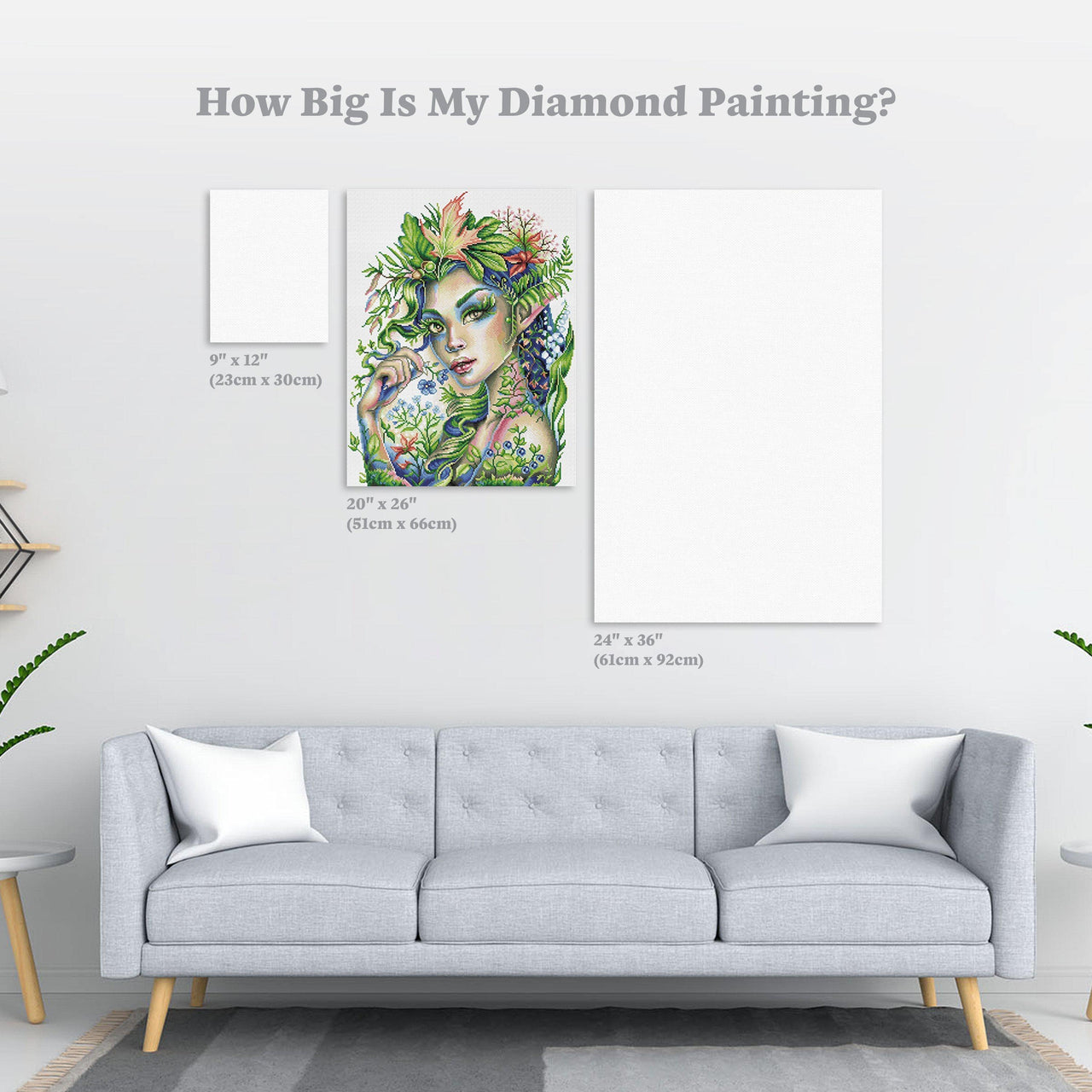 Diamond Painting Forest Sprite 20" x 26″ (51cm x 66cm) / Square with 56 Colors including 4 ABs / 52,461