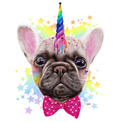 Diamond Painting FrenchiCorn 20" x 20″ (51cm x 51cm) / Round with 48 Colors including 2 ABs