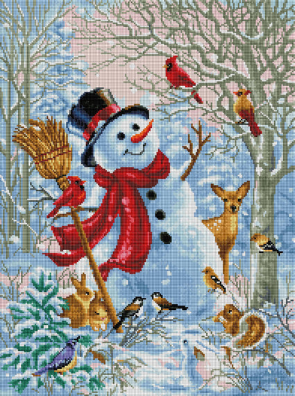 Diamond Painting Frosty Forest Friend 19.7" x 26.4″ (50cm x 67cm) / Square With 38 Colors Including 2 ABs / 51,555