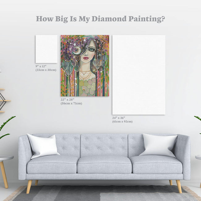 Diamond Painting Galaxy Girl 22" x 28″ (56cm x 71cm) / Round with 60 Colors including 3 ABs and 1 Special Diamond / 49,776