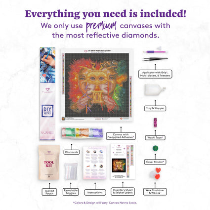 Diamond Painting Gemini 22" x 22" (55.8cm x 55.8cm) / Square with 54 Colors including 4 ABs / 50,176