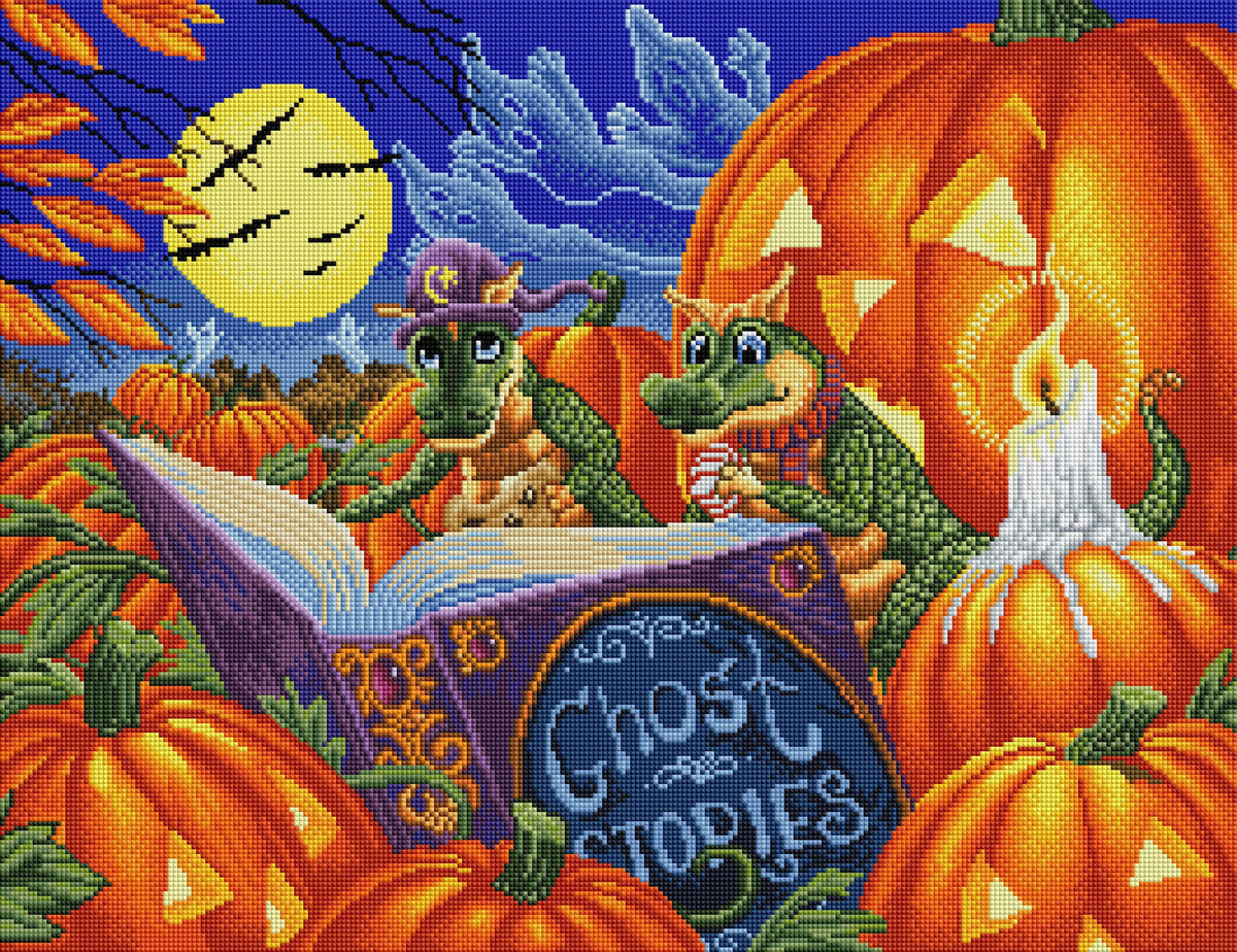 Diamond Painting Ghost Stories 26" x 20" (66cm x 50.8cm) / Square with 53 Colors including 4 ABs / 54,060