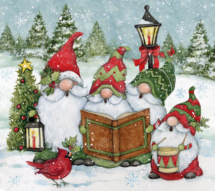 Diamond Painting Gnome Carolers 19" x 17" (47.9cm x 42.6cm) / Round with 41 Colors including 3 ABs and 1 Iridescent Diamonds / 25,992