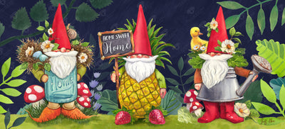 Diamond Painting Gnome Trio 44" x 20" (112cm x 51cm) / Square with 58 Colors including 4 ABs / 91,392