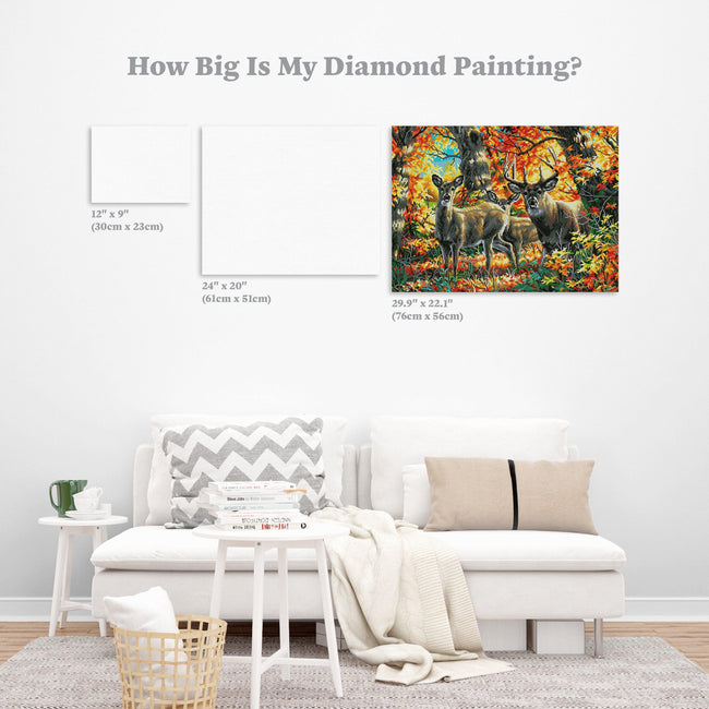 Diamond Painting Golden Glade 30" x 22″ (76cm x 56cm) / Round with 51 Colors including 3 ABs / 53,929