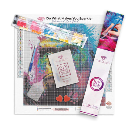 Diamond Painting Gorilla Round With 37 Colors Including 2 ABs / 14.6" x 14.6" (37cm x 37cm) / 17,161