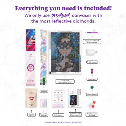 Diamond Painting Got a Secret 20" x 28" (50.7cm x 70.6cm) / Round With 44 Colors Including 2 ABs / 45,612