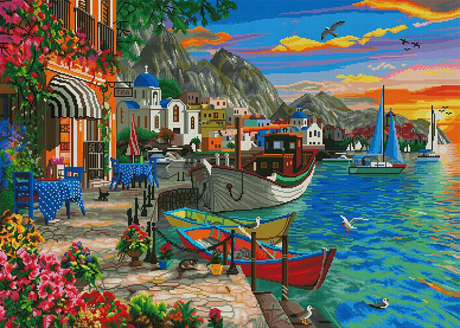 Diamond Painting Grandios Greece 38.6" x 27.6″ (98cm x 70cm) / Square with 57 Colors including 2 ABs / 107470