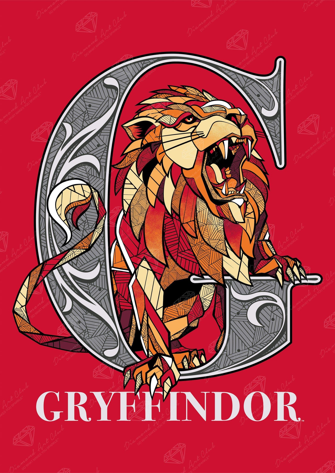 Diamond Painting Gryffindor Crest - Stand Together 17" x 24″ (43cm x 61cm) / Square With 14 Colors Including 3 ABs / 41,211