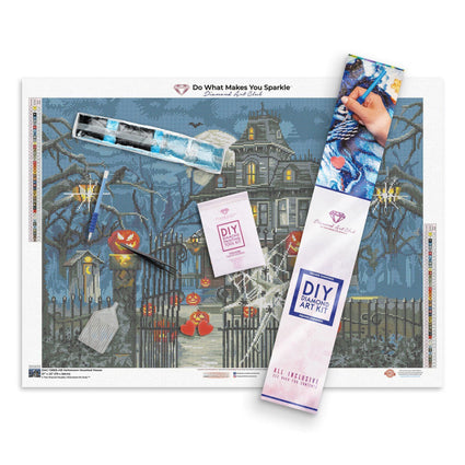 Diamond Painting Halloween Haunted House (final edition) 31" x 22″ (79cm x 56cm) / Square with 42 Colors including 2 ABs