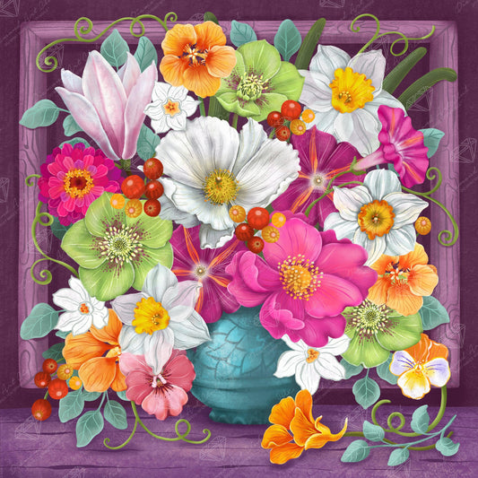 Happy Flowers Blue Vase – Diamond Art Club