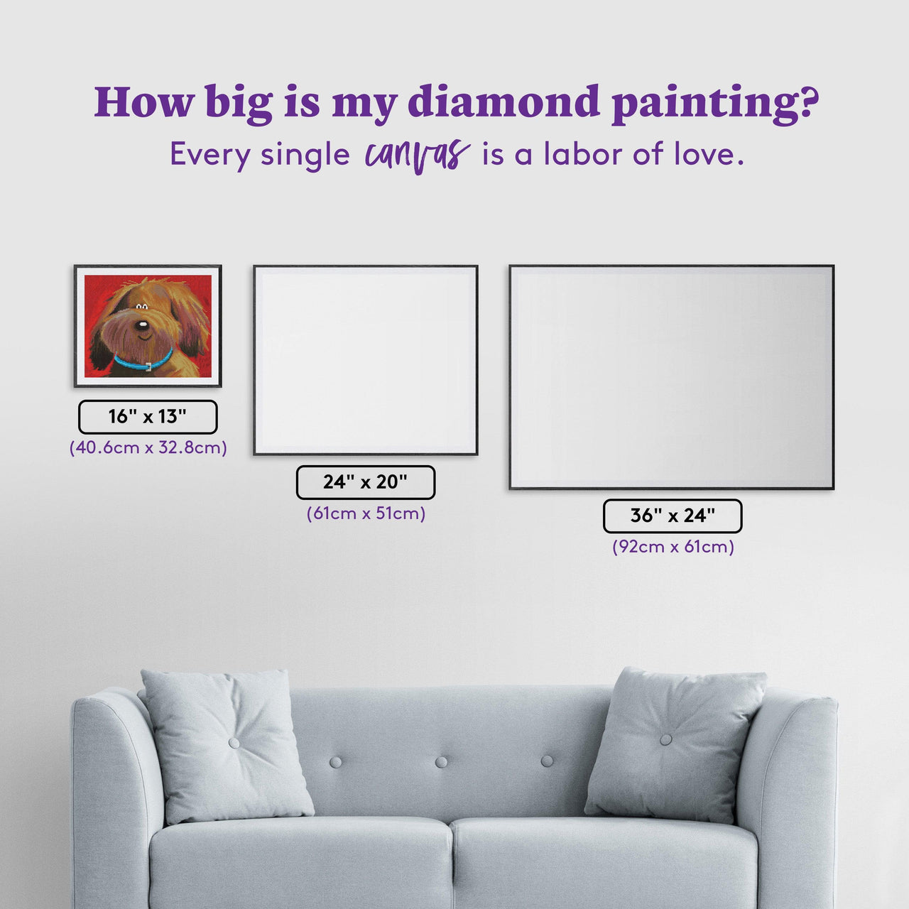 Diamond Painting Happy You're Home 16" x 13" (40.6cm x 32.8cm) / Round with 30 Colors including 2 ABs / 16,965