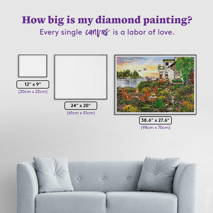Diamond Painting Harbour House 38.6" x 27.6" (98cm x 70cm) / Square with 58 Colors including 4 ABs / 110,433