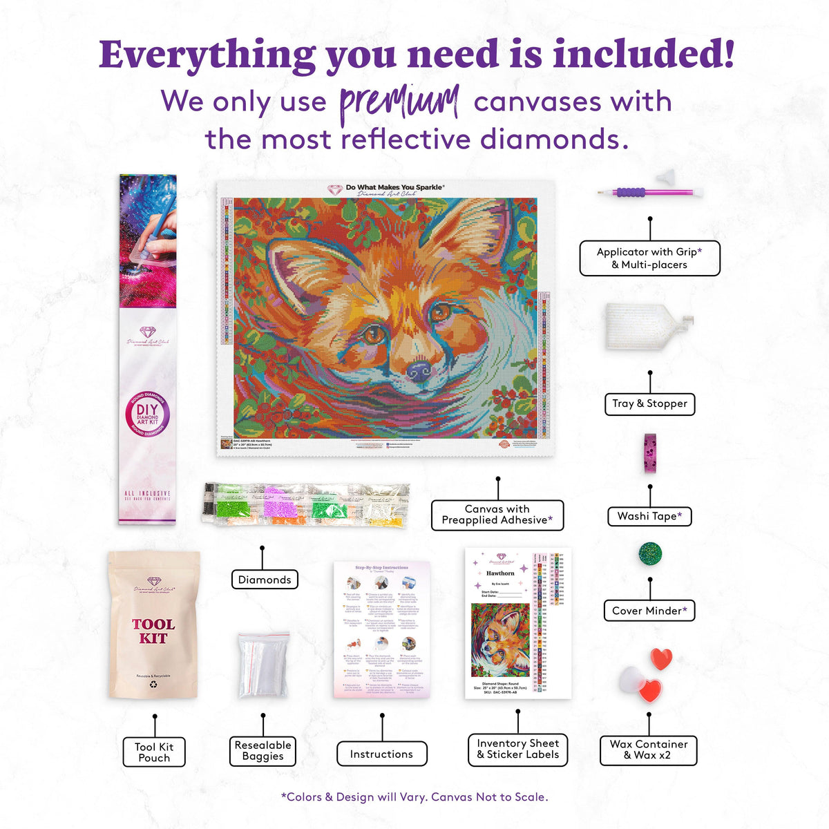 Diamond Painting Hawthorn 25" x 20" (63.9cm x 50.7cm) / Round with 45 Colors including 4 ABs / 41,268