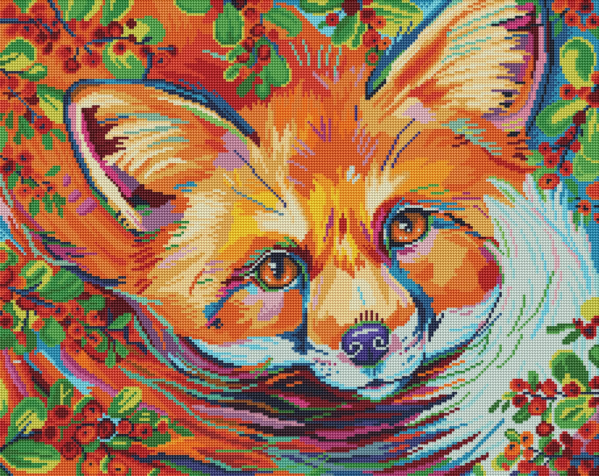 Diamond Painting Hawthorn 25" x 20" (63.9cm x 50.7cm) / Round with 45 Colors including 4 ABs / 41,268