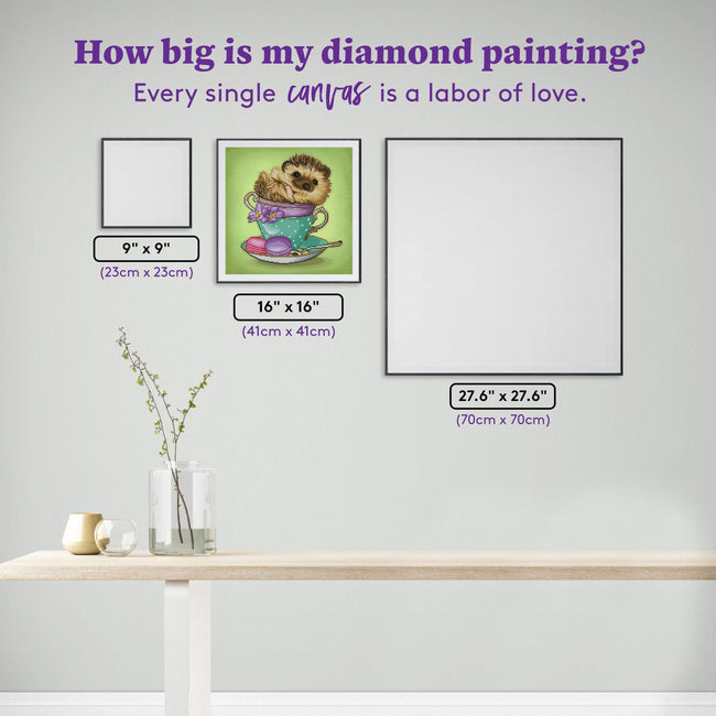 Diamond Painting Hedgehog 16" x 16″ (41cm x 41cm) / Square with 42 Colors including 3 ABs / 11,434