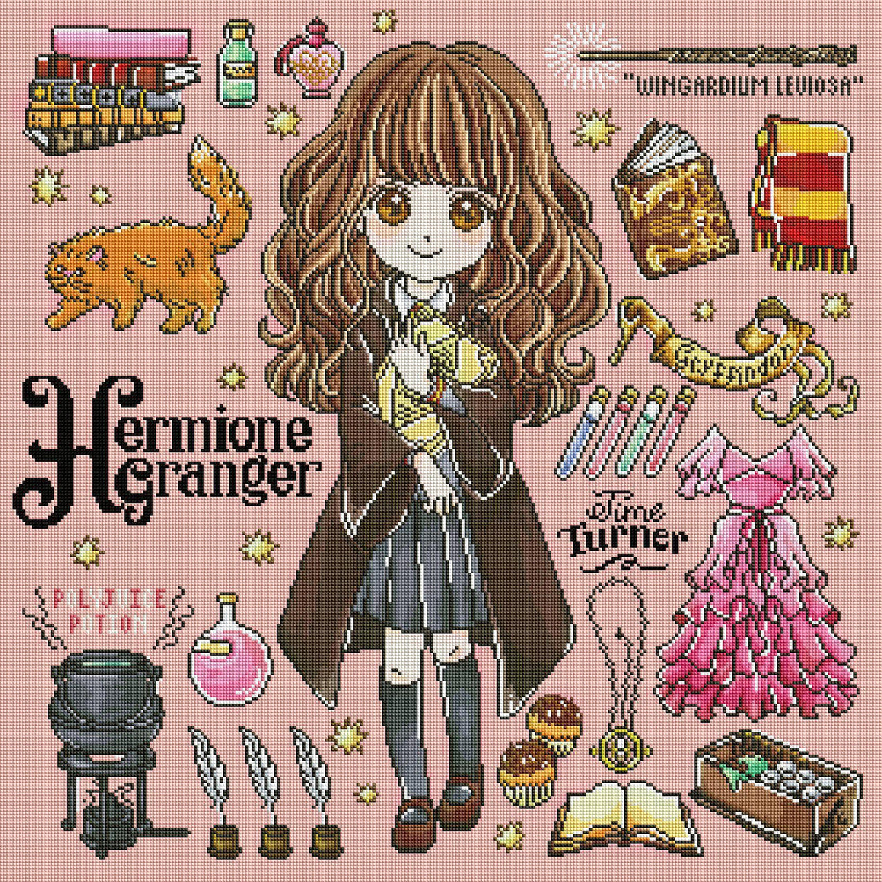 Diamond Painting Hermione Granger - Magical 27.6" x 27.6″ (70cm x 70cm) / Square With 47 Colors Including 4 ABs / 76,729