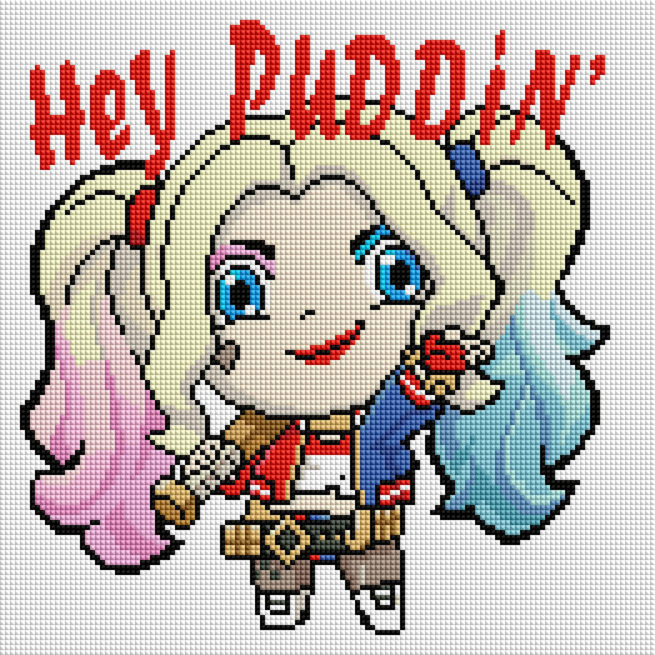 Diamond Painting Hey Puddin' Harley Quinn 13" x 13″ (33cm x 33cm) / Square With 30 Colors Including 3 ABs / 17,161