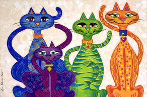 Diamond Painting High Street Cats Square With 25 Colors / 7.9" x 11.8" (20cm x 30cm) / 9,204
