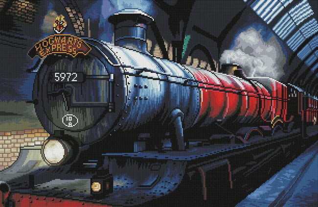 Diamond Painting Hogwarts™ Express 34" x 22″ (86cm x 56cm) / Round With 47 Colors Including 3 ABs / 60,894