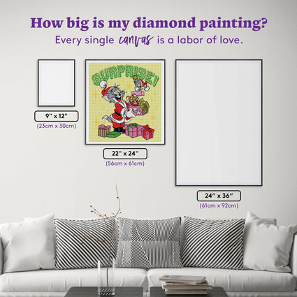 Diamond Painting Holiday Surprise! 22" x 24″ (56cm x 61cm) / Square With 15 Colors Including 3 ABs / 53,261
