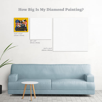 Diamond Painting Home Sweet Home Cats Square With 22 Colors / 12.6″ x 12.6″ (32cm x 32cm)