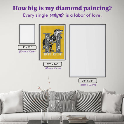 Diamond Painting Hufflepuff™ Crest - Stand Together - AMZ 17" x 24″ (43cm x 61cm) / Square With 8 Colors Including 2 ABs / 41,211