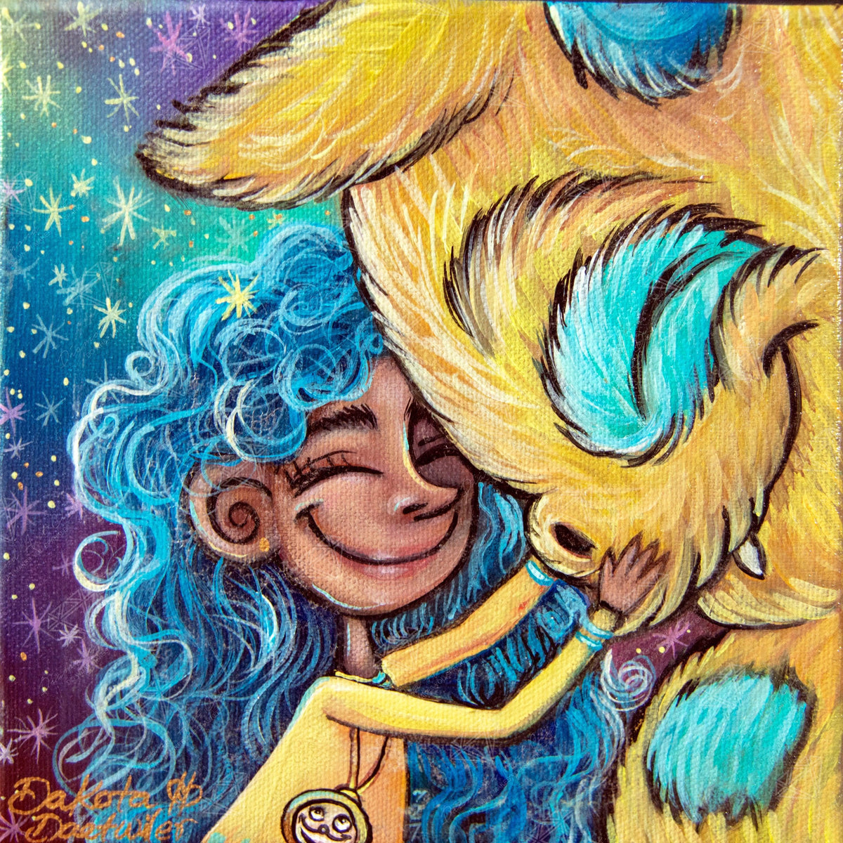 Diamond Painting Hugs for Hiccup 17" x 17" (42.6cm x 42.6cm) / Round With 34 Colors Including 3 ABs / 23,104