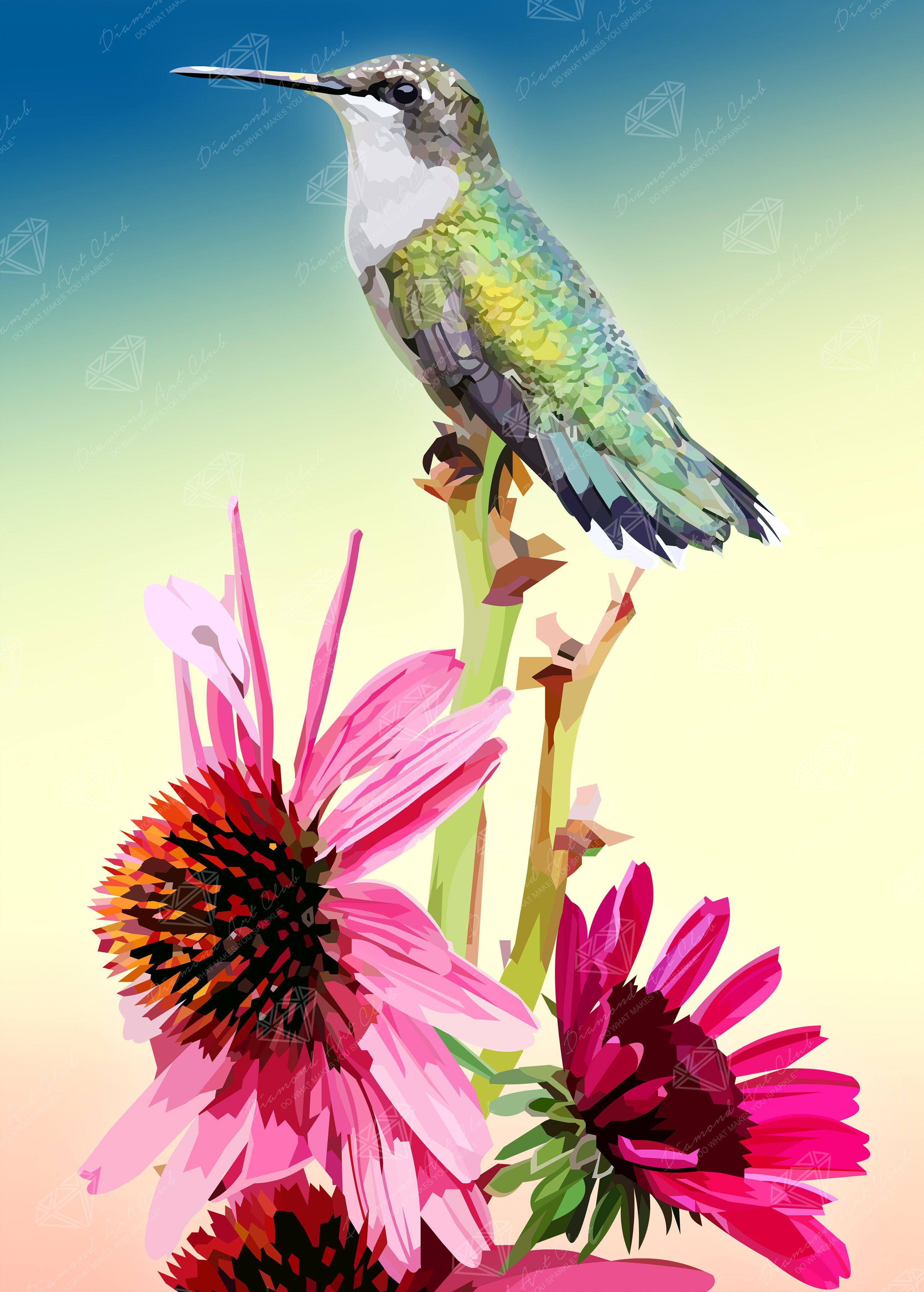 Humming Bird on a Flower – Diamond Art Club