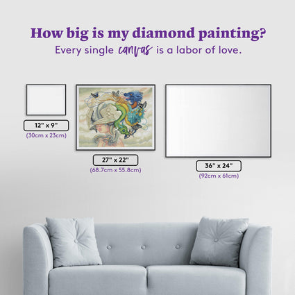 Diamond Painting Hydie 27" x 22" (68.7cm x 55.8cm) / Round with 63 Colors including 4 ABs / 48,755