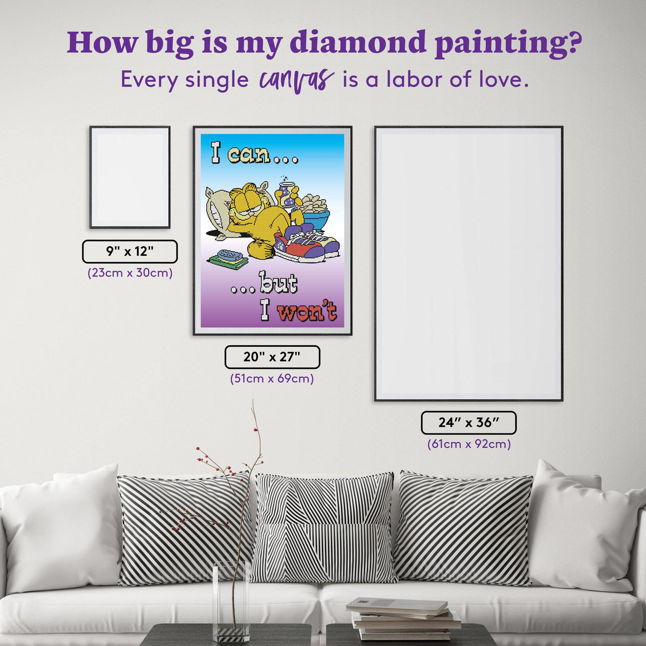 Diamond Painting I Can But I Won't 20" x 27″ (51cm x 69cm) / Round with 13 Colors including 3 ABs / 16,594